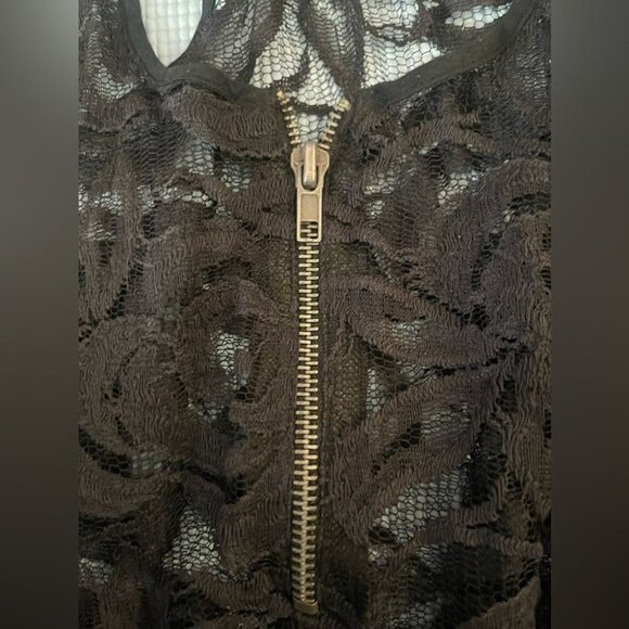 BB Dakota Black Sheer Lace Medium dressy Shirt​​ - Picture 3 of 5